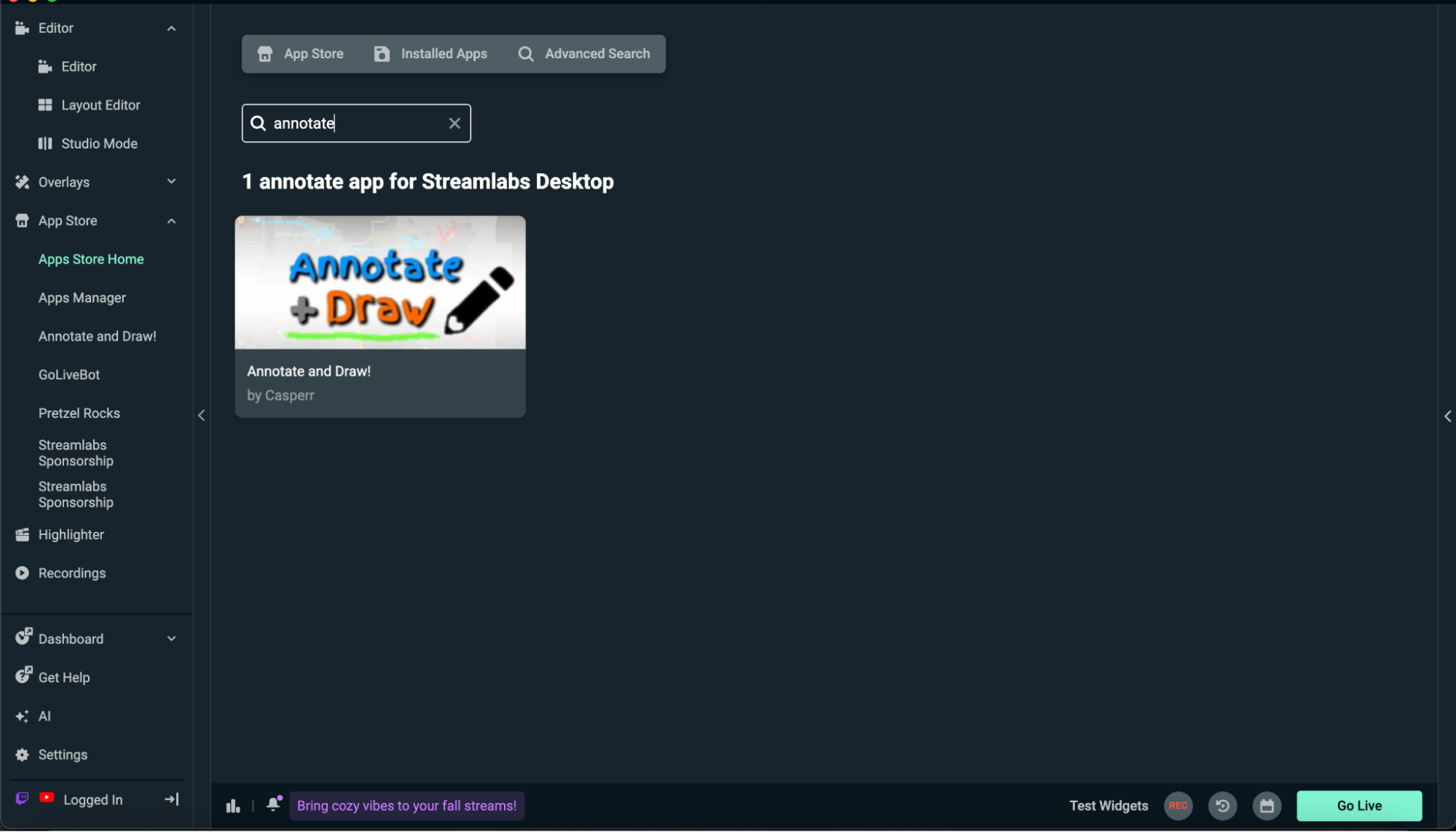 how to draw on stream app in streamlabs desktop